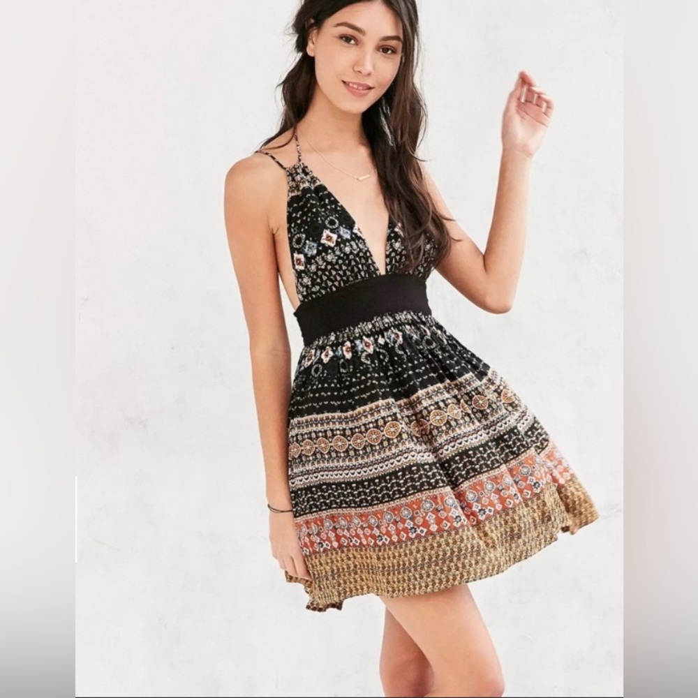 Gauze Halter Mini Dress